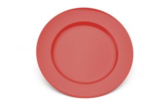 Red Wide Rimmed Dessert Plate