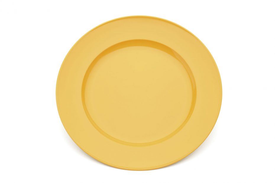 Yellow Wide Rimmed Dessert Plate