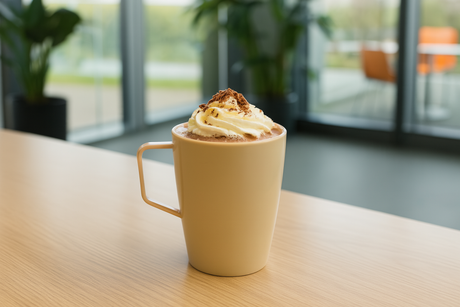 Honey Coloured Beaker with Hot Chocolate