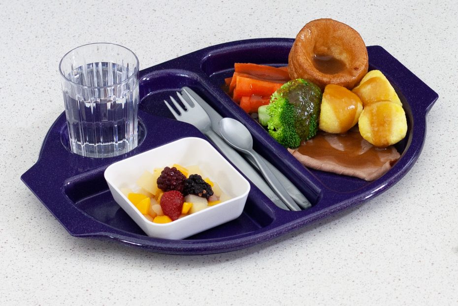 Large Purple Sparkle Meal Tray with Roast Dinner