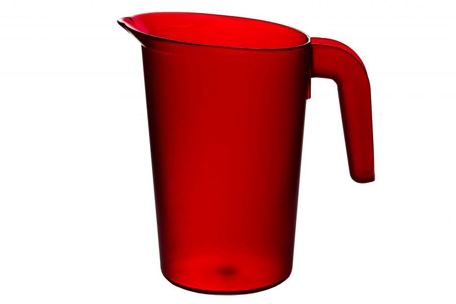 Red 1L Frosted Translucent Jug