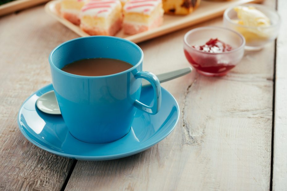 Tea in Blue Cup and Saucer