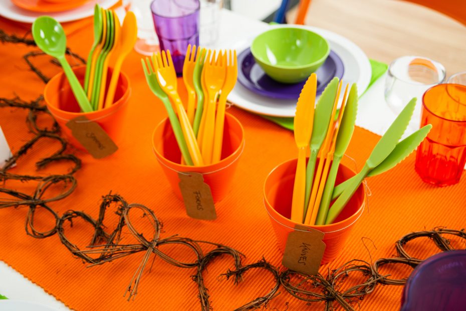 Yellow and Green Cutlery