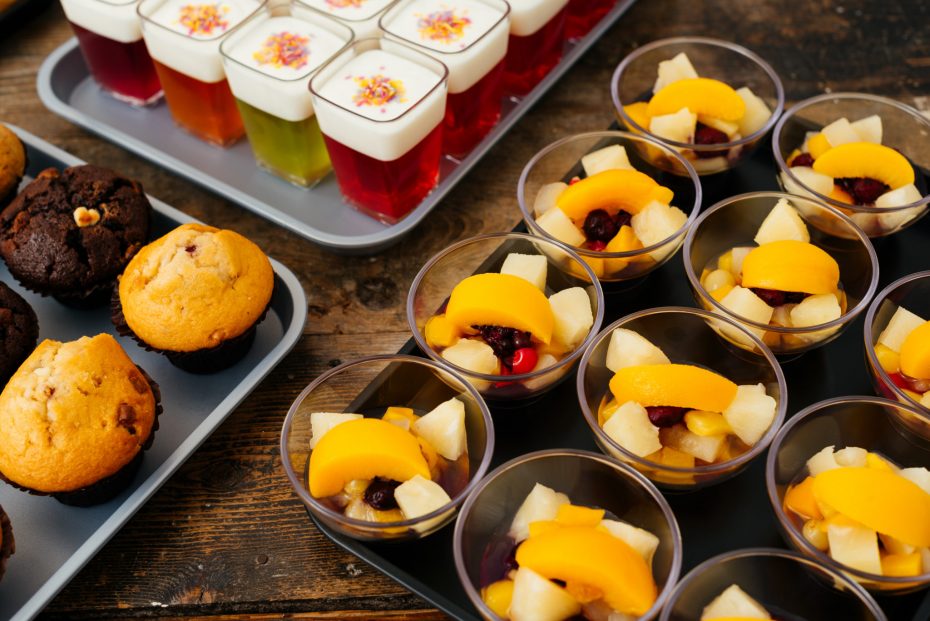 Fruit Salads in Small Clear Bowls