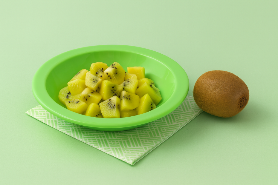 Lime Narrow Rimmed Bowl with Kiwi