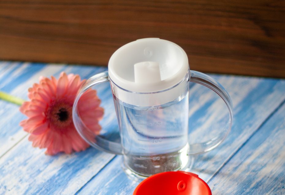 Clear 2 Handled Beaker with a White Spout