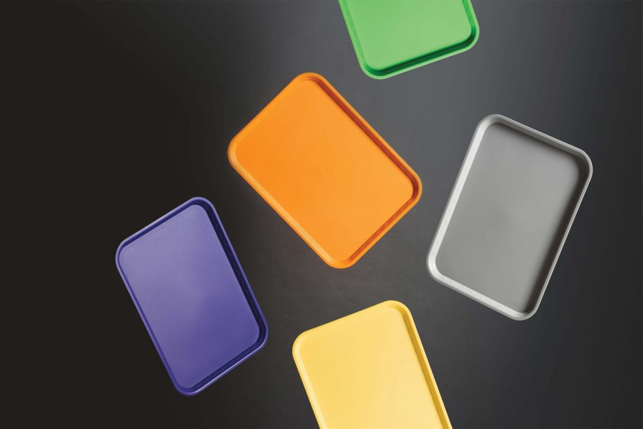 Flat Serving Trays in Assorted Colours