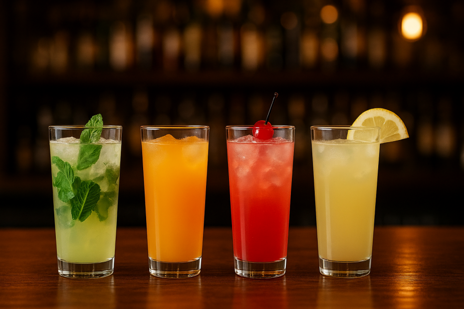 Cocktail Selection in 350ml Hi Ball Tumblers