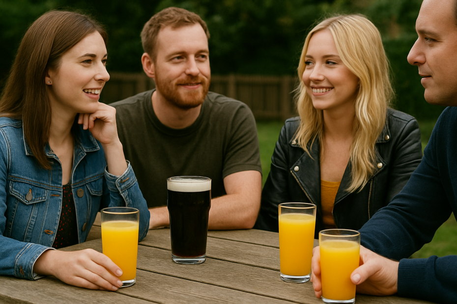 Hi Ball Tumblers with Orange Juice in Beer Garden