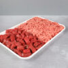 Minced and Diced Beef on Butcher's Tray