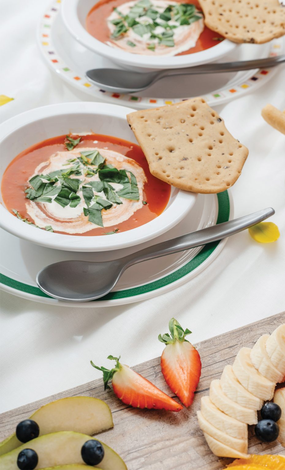 Tomato Soup in White Narrow Rimmed Bowl