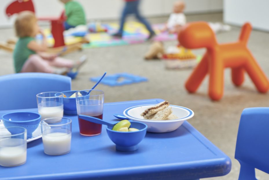 Frosted Clear Children's Tumblers in Nursery Setting