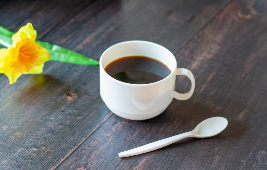 White Cup with Handle with Coffee