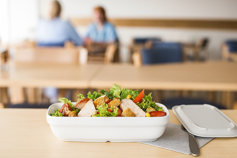 Chicken Salad In rectangular Bowl with Lid
