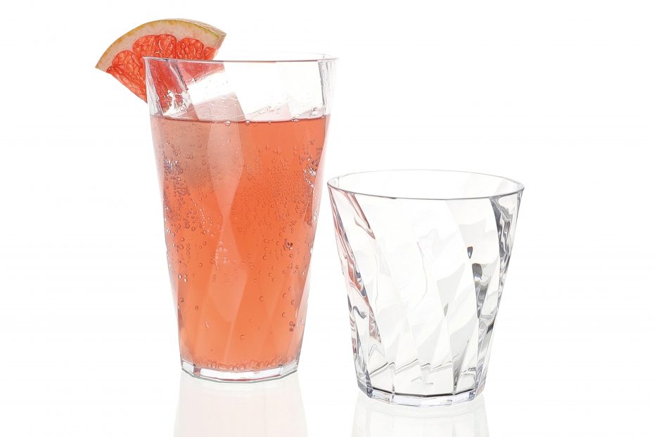 Large and Small Diamond Tumblers with Refreshments