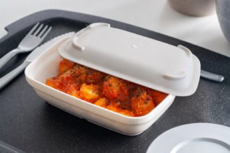 Portion of gnocchi in 400ml White Rectangular Bowl