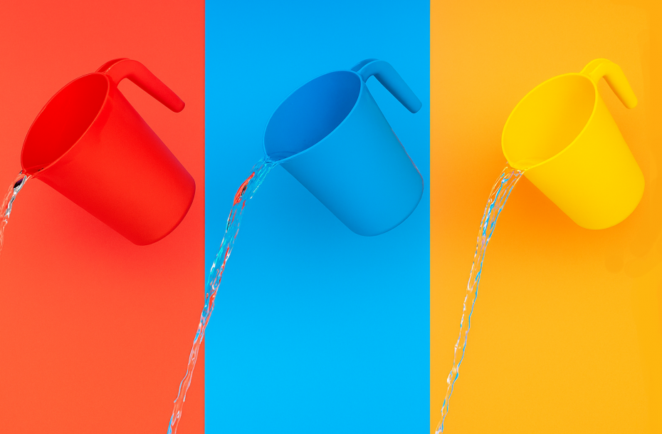 Coloured 2L Frosted Jugs on Matching Background