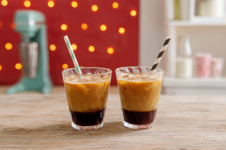 Ice Coffee Served in Small Diamond Tumblers