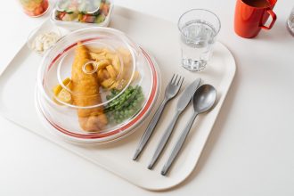 Fish and Chips on a Large Plate with Cloche