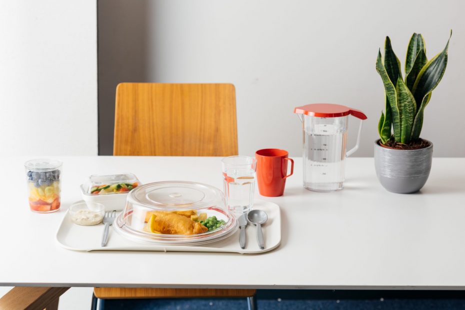 Meal Served on Tray with Plate and Cloche