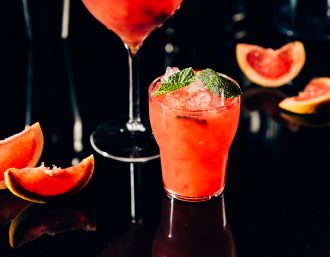 Blood Orange Cocktail in Small Tulip Glass