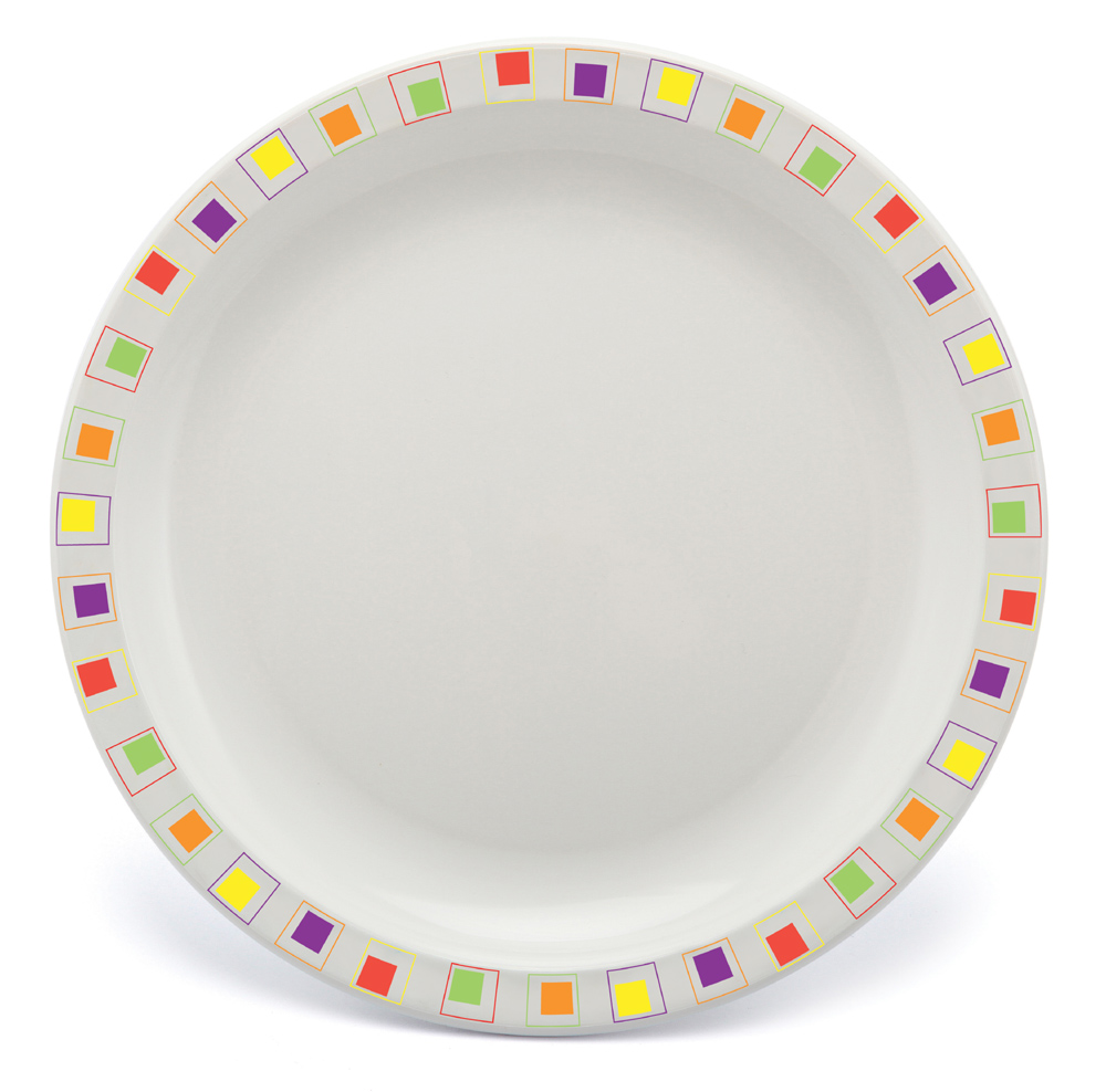Multicoloured Abstract Square Plate