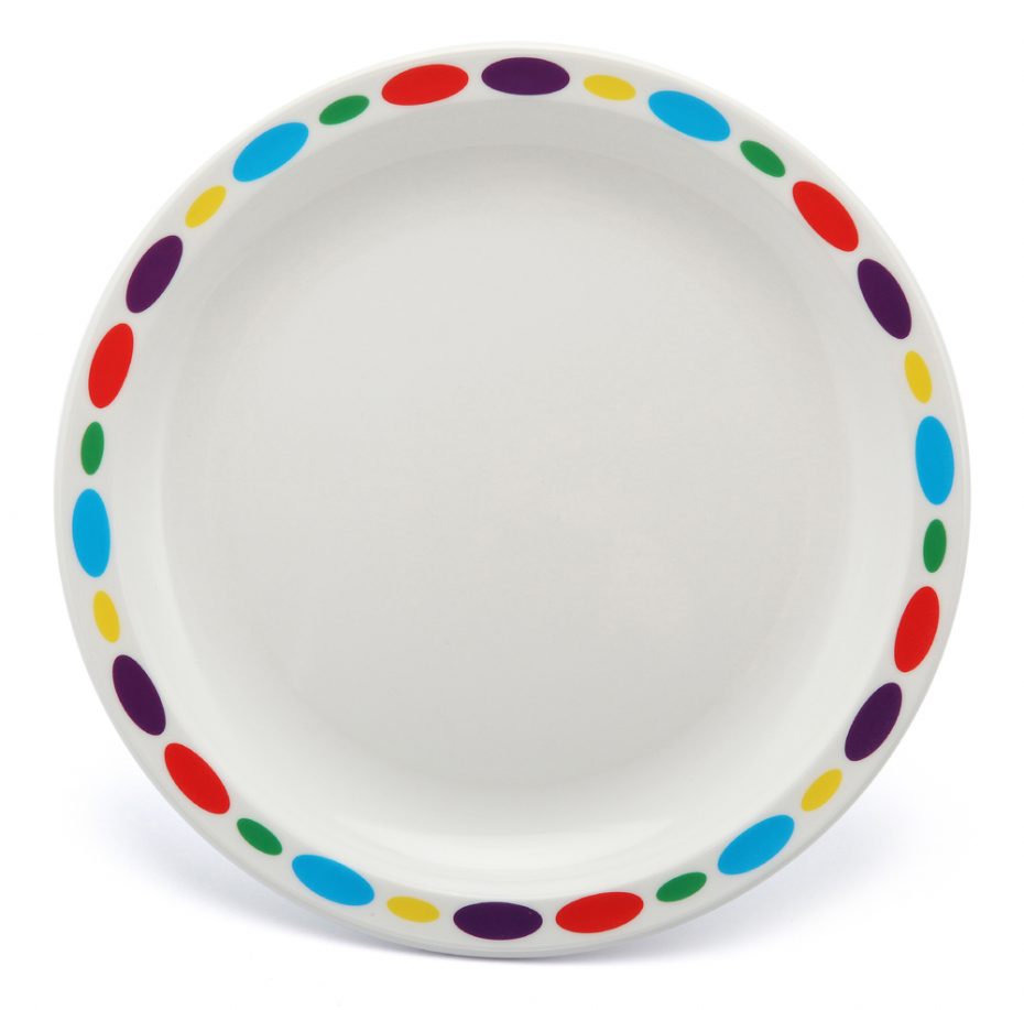 Large Patterned Duo Plate With Multicoloured Pebbles