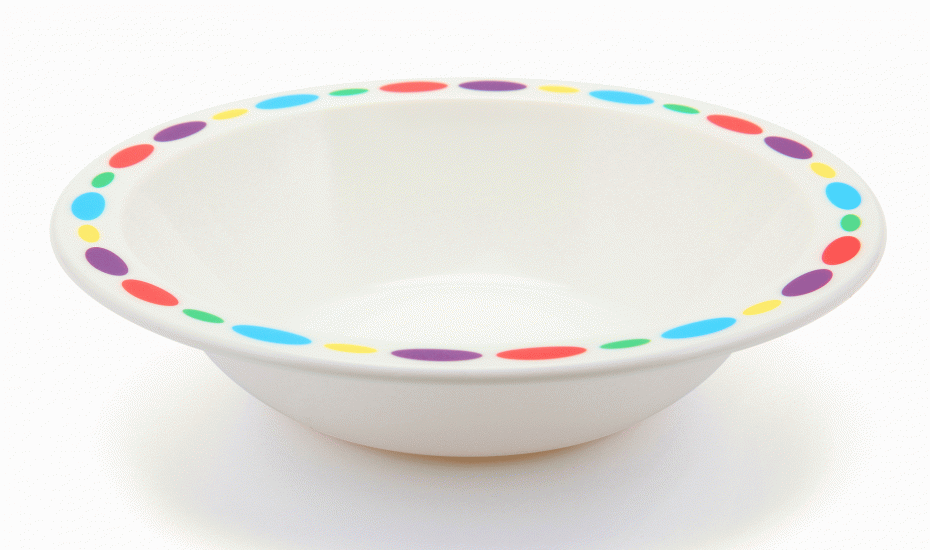 17.3cm Patterned Duo Bowl in Multicoloured Pebbles