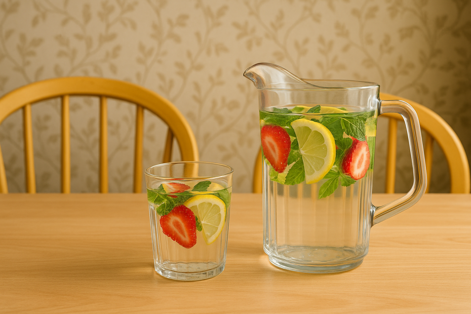1.4L Fluted Pitcher and Tumbler with Fruit Infused Water