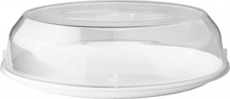 White Oval Plate with a Clear Low Cloche