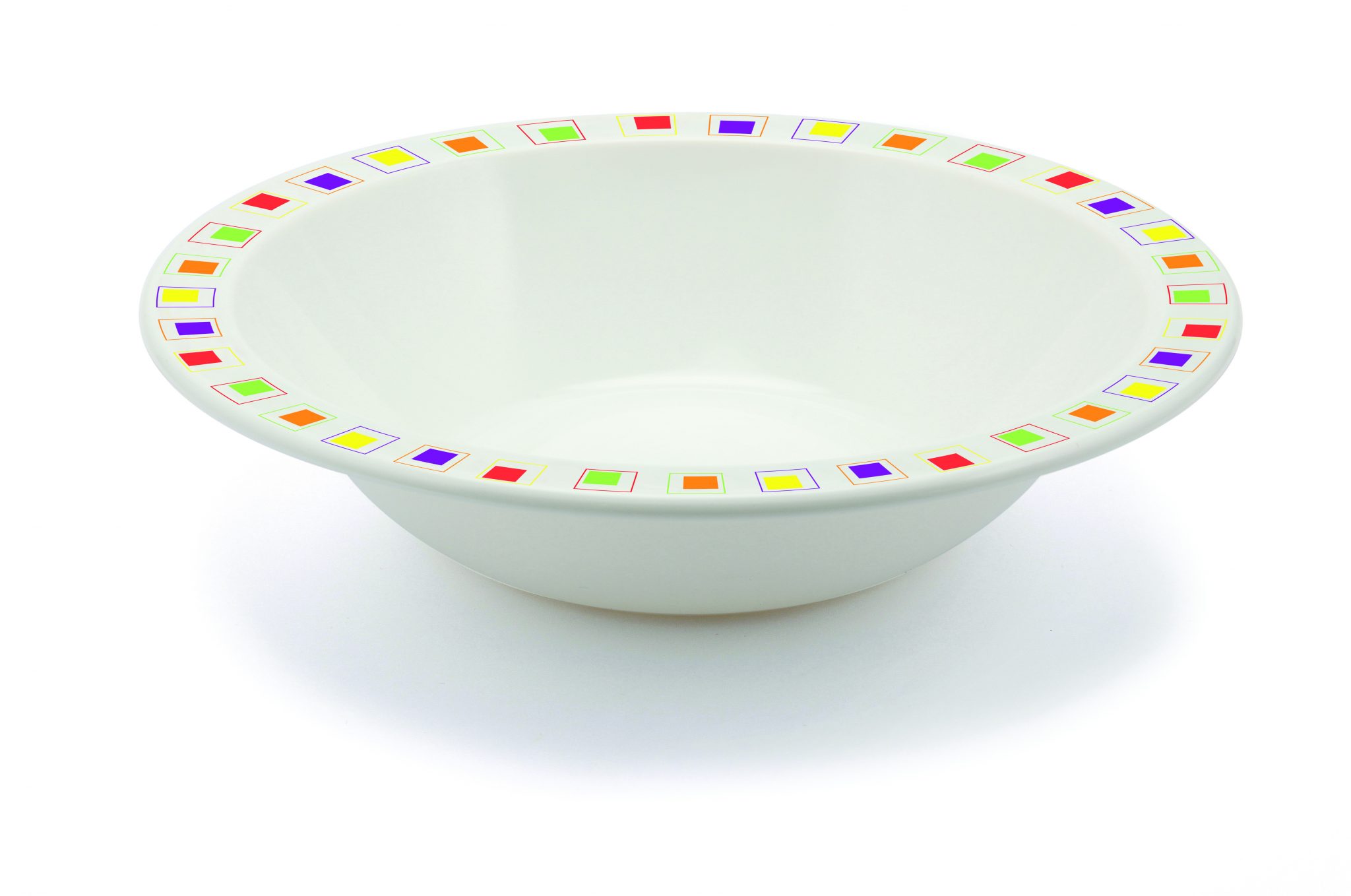 Harfield 17.3cm Polycarbonate Rimmed Patterned Bowl Multicoloured Abstract Squares Pack of 4 
