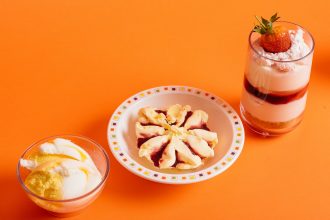 Dessert Bowl with Multicolour Abstract Square Pattern on The Rim