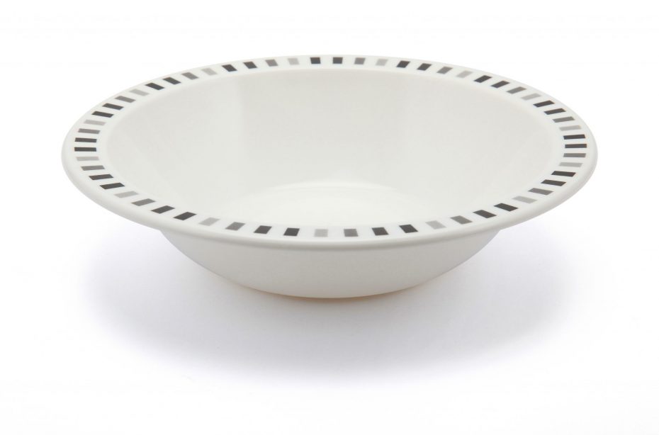 Bowl with Grey and Black Stripes