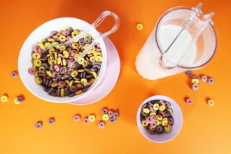 Fridge Jug with Milk and Cereal Bowl