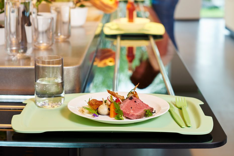 Lunch Service with Paturel Tray and Aqua Tumbler