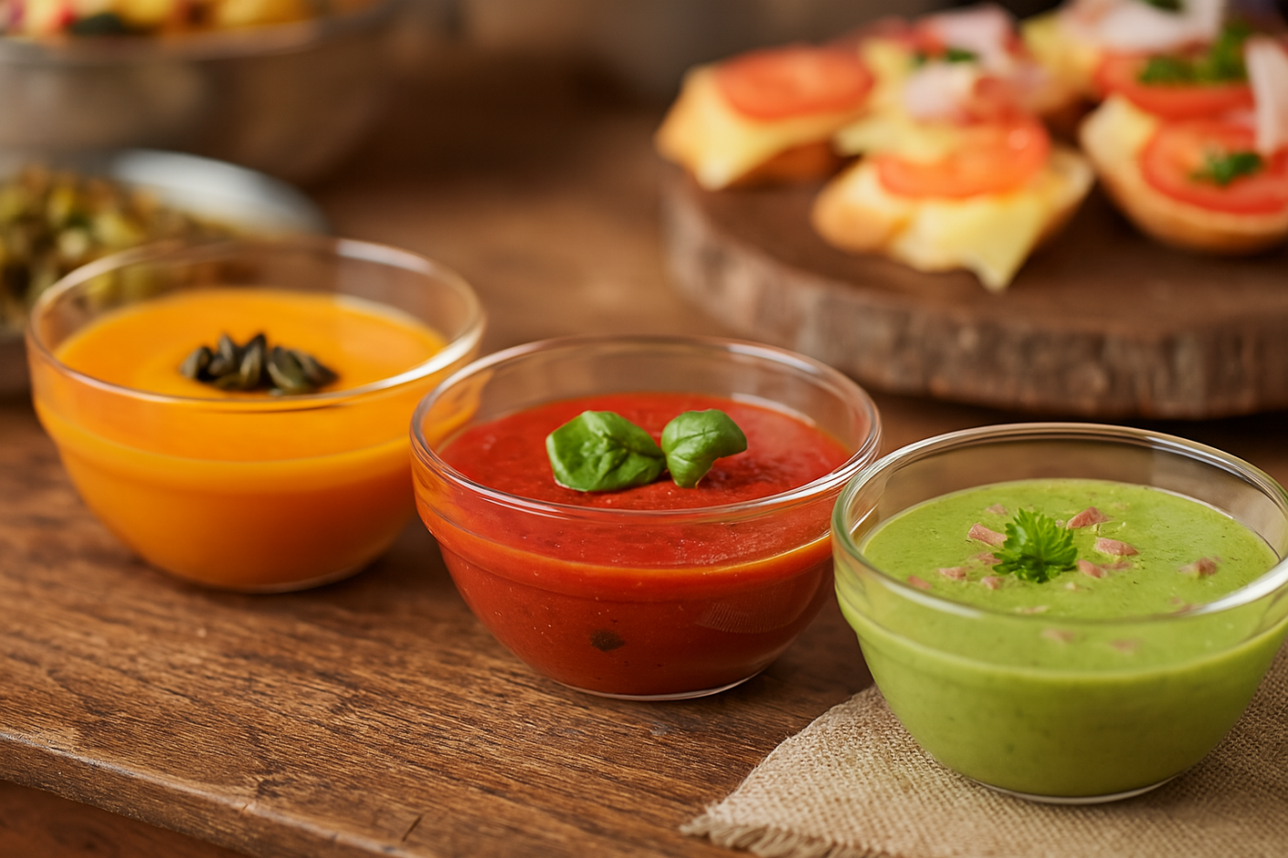 Small 300ml Bowls with Variety of Soups