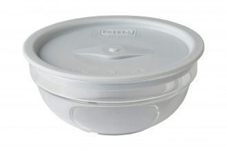 Clear Small Bowl with Grey Lid