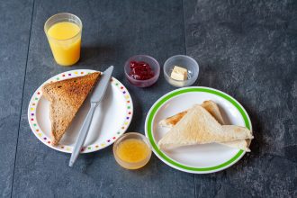 Toast on patterned plate