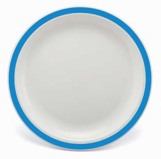 Small 17cm Duo Plate with Med Blue Rim