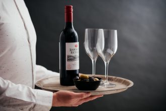 310ml Wine Glasses with Red Wine Bottles and Olives