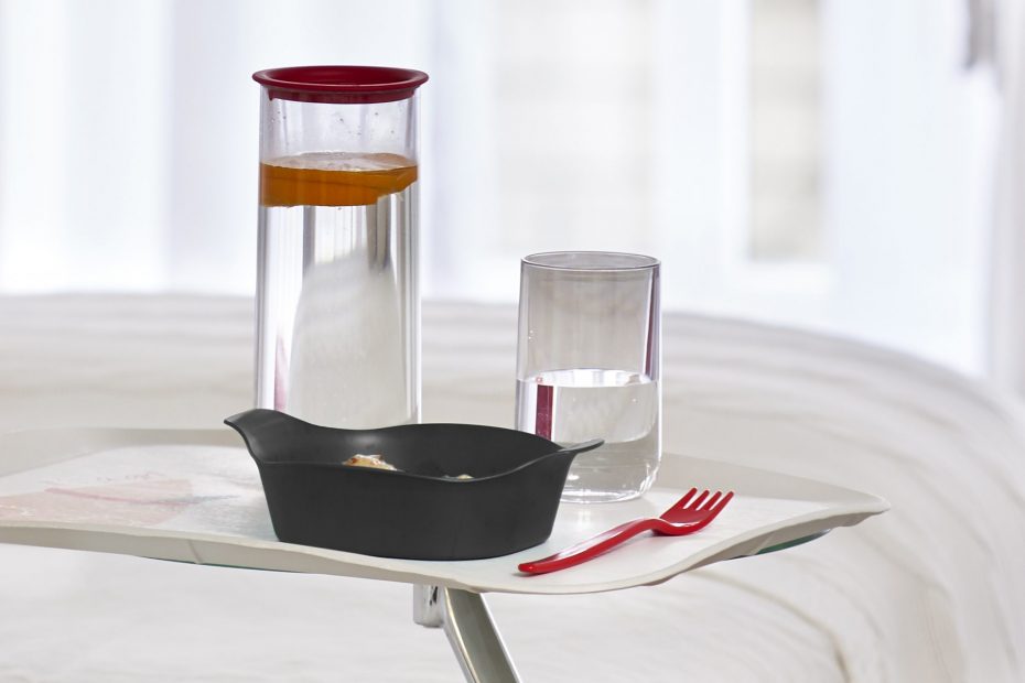Water Carafe with a Red Lid