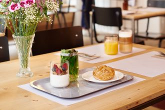 Small White Plate on a Tray