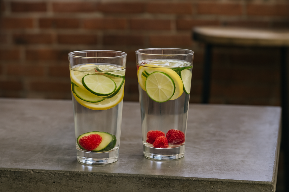 Small Premium Tumblers with Fruit Infused Water