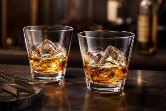 Premium 350ml Tumbler with Whisky on the Rocks