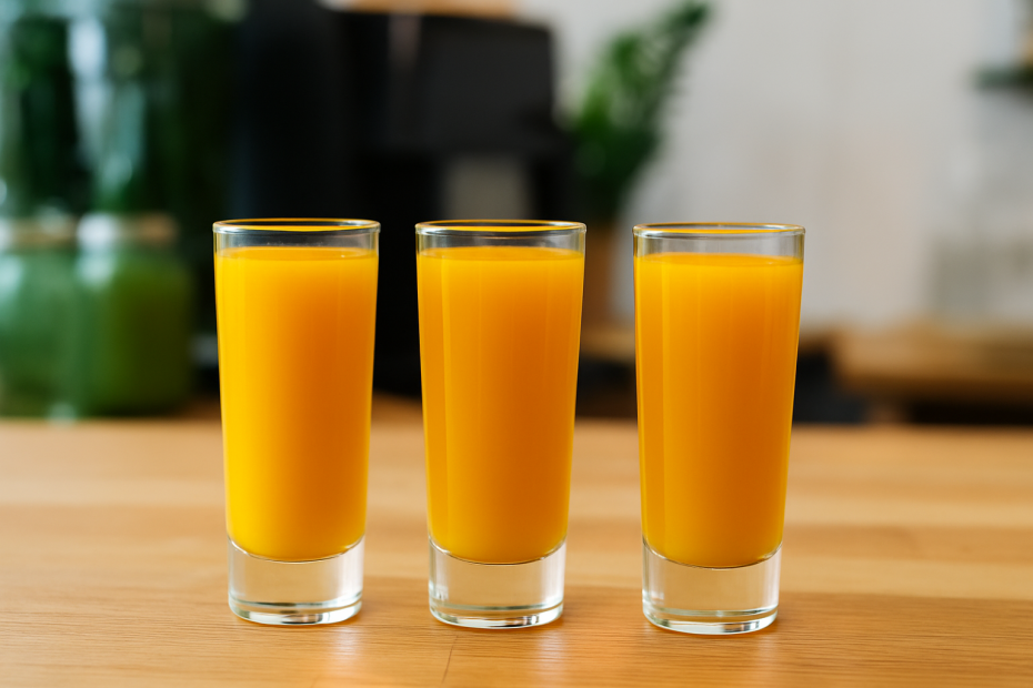 Turmeric Shots in Tall Shot Tumblers