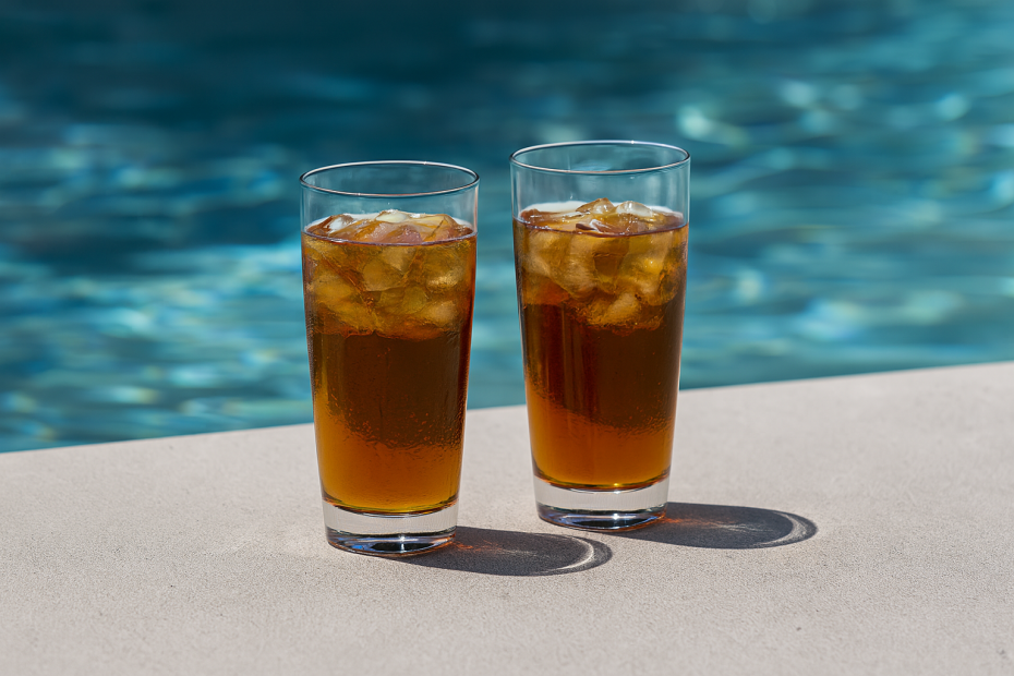 Hi Ball 250ml Tumbler with Ice Tea at a Swimming Pool