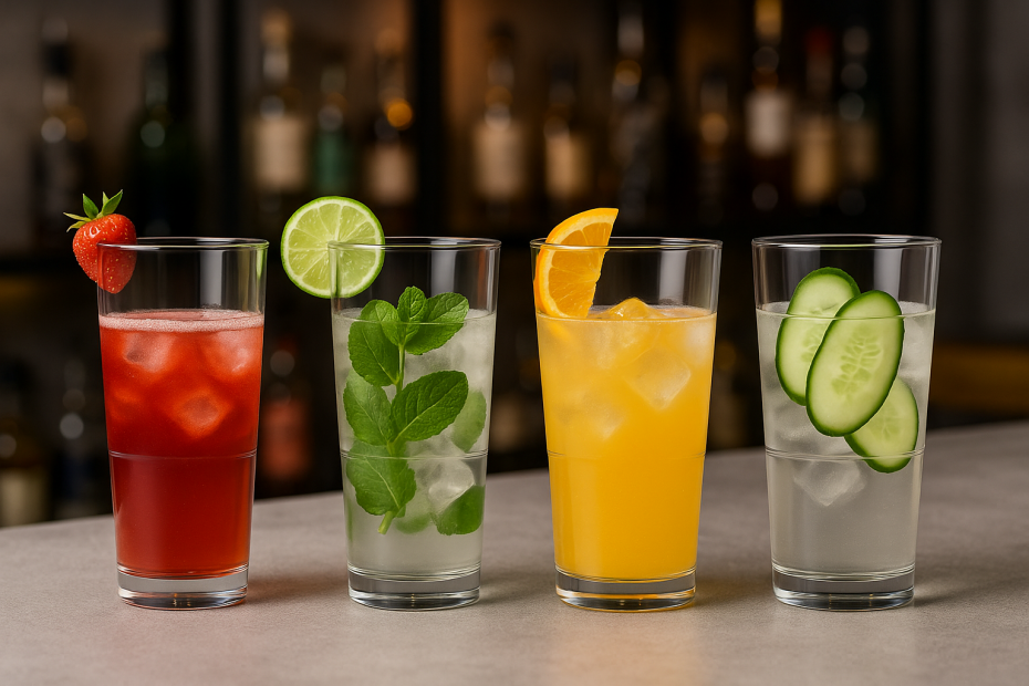 Cocktails with Garnished in Privilege Tumblers