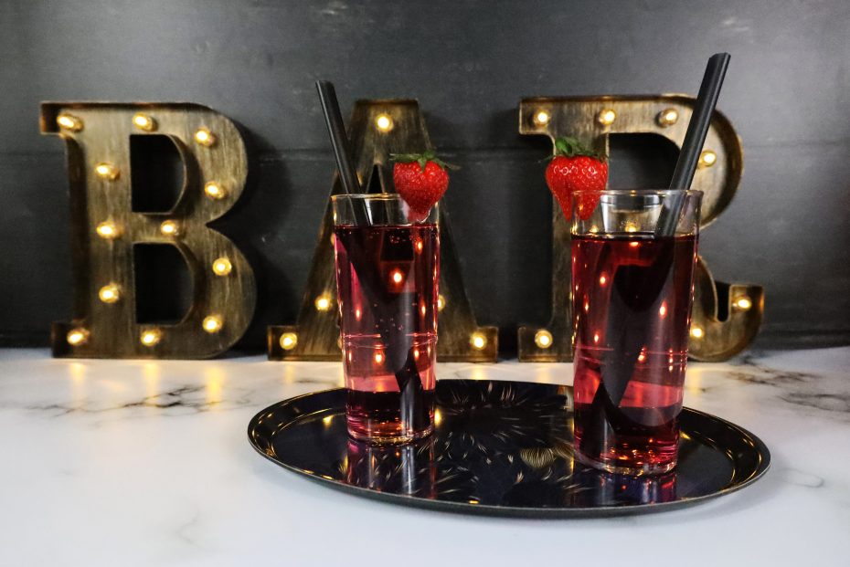 Half Pint Glasses with Cocktail