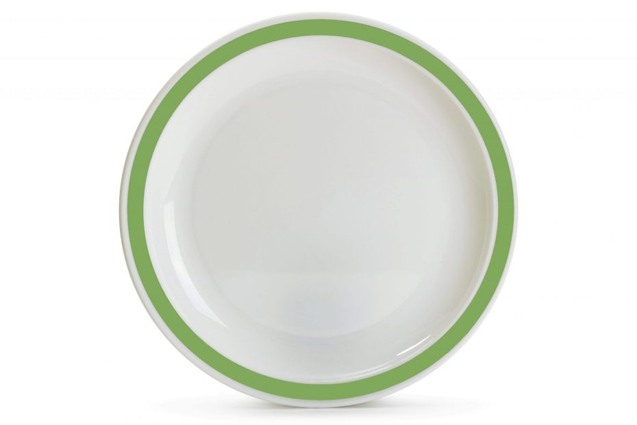 Extra Large Duo Plate with Apple Green Rim