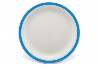 Extra Large Duo Plate with Blue Rim